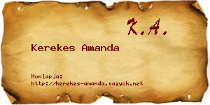 Kerekes Amanda névjegykártya